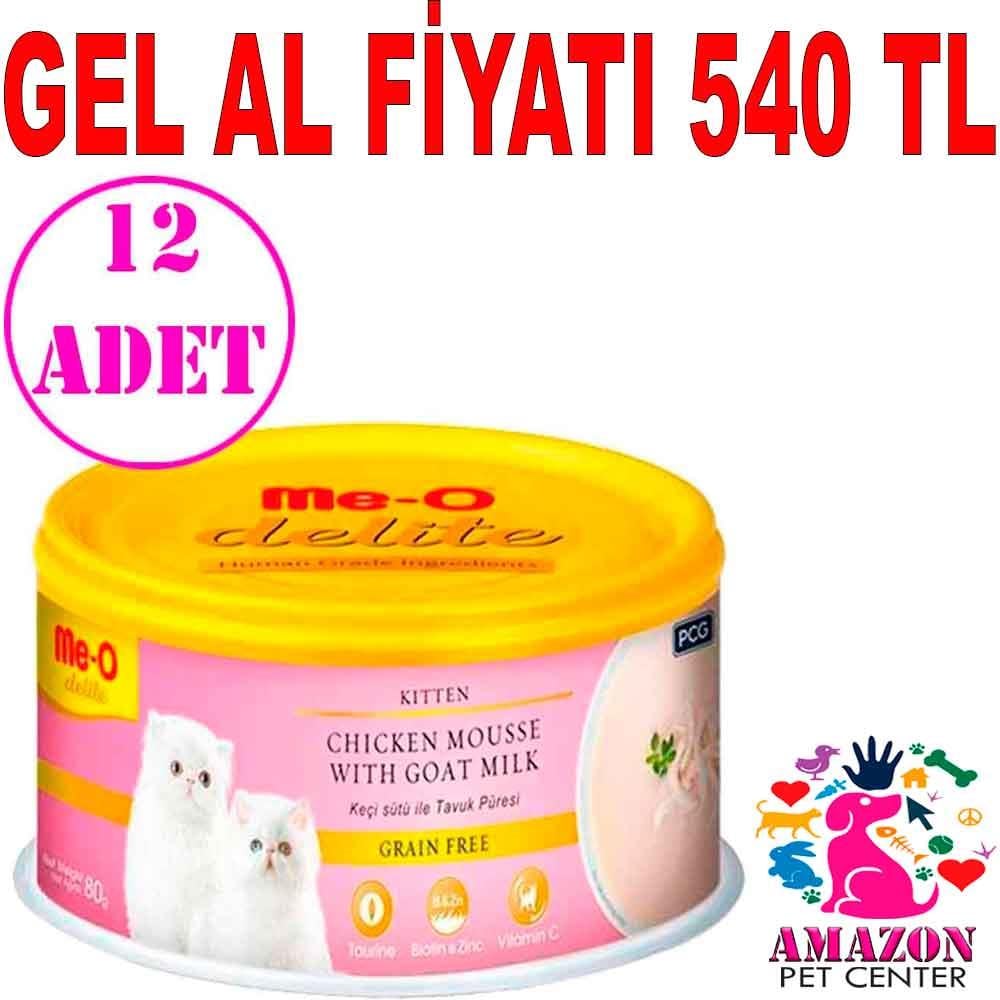 Meo Delite Keçi Sütlü Tavuk Etli Tahılsız Ezme Yavru Kedi Konservesi 80 Gr 12 AD 19825007 Amazon Pet Center