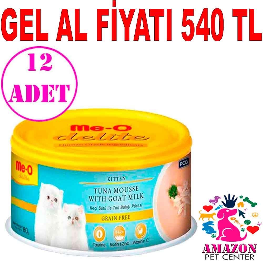 Meo Delite Keçi Sütlü Ton Balıklı Tahılsız Ezme Yavru Kedi Konservesi 80 Gr 12 AD 19827001 Amazon Pet Center