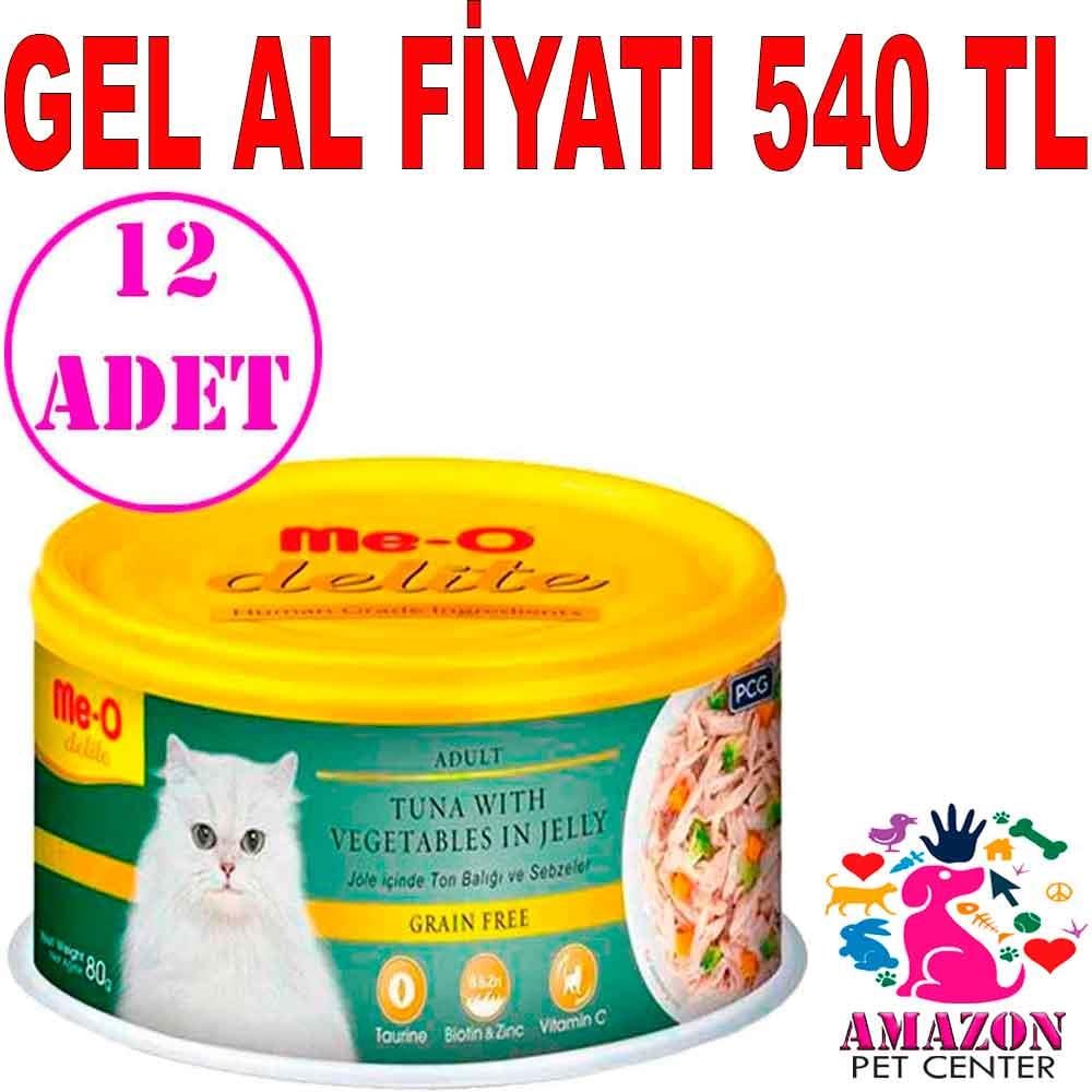 Meo Delite Ton Balıklı ve Sebzeli Tahılsız Yetişkin Kedi Konservesi 80 Gr 12 AD 19823003 Amazon Pet Center