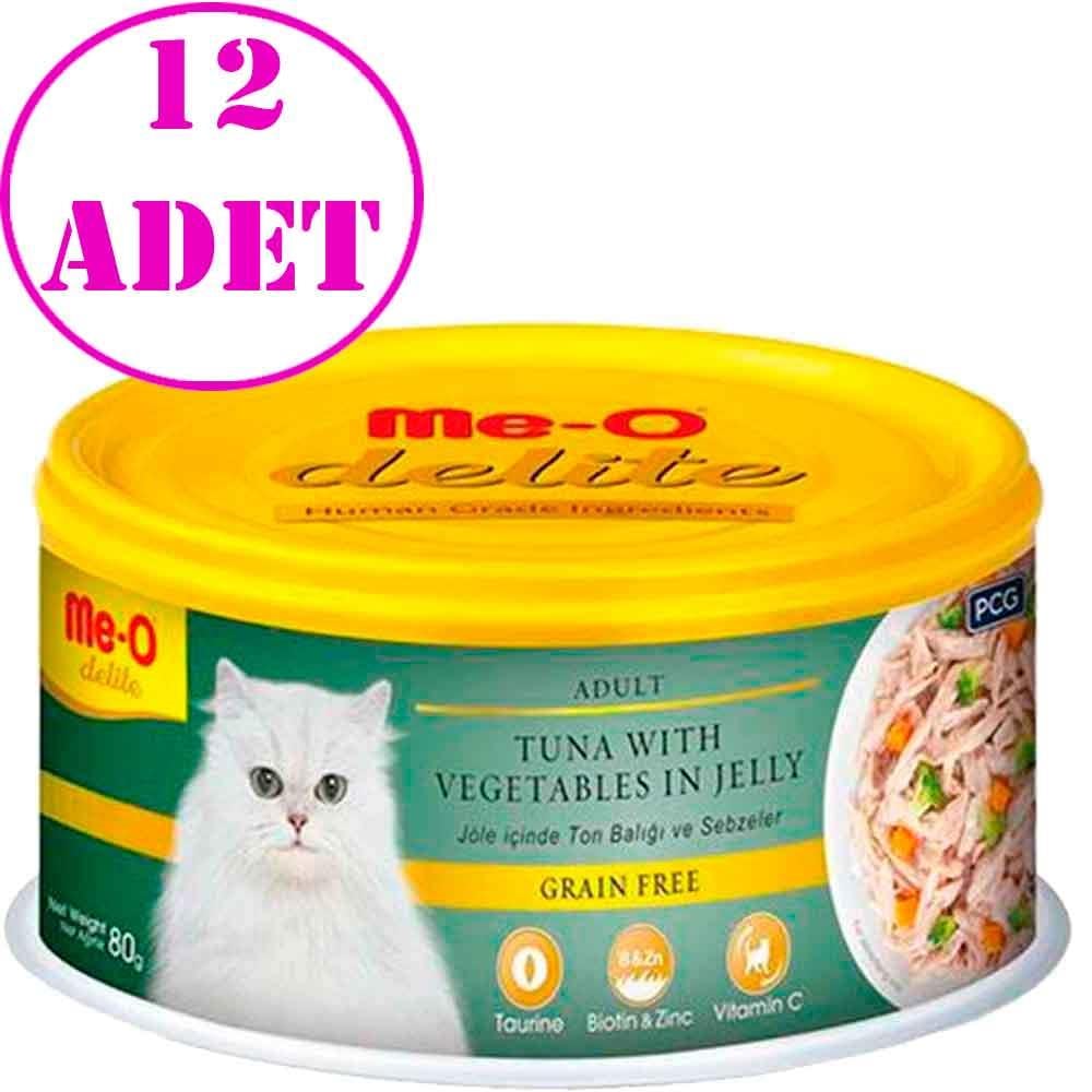 Meo Delite Ton Balıklı ve Sebzeli Tahılsız Yetişkin Kedi Konservesi 80 Gr 12 AD 19822006 Amazon Pet Center