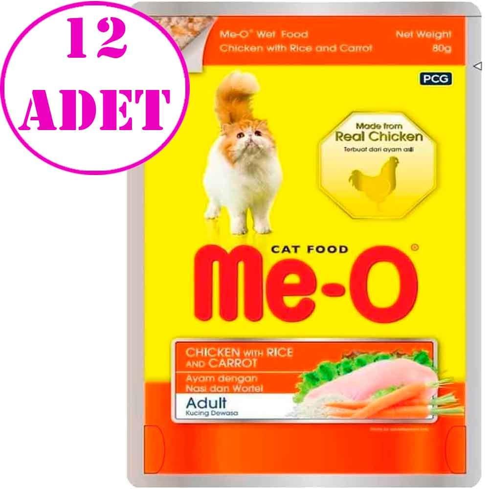 Meo Kedi Konservesi Tavuklu Pirinçli ve Havuçlu 80 Gr 12 AD 20754006 Amazon Pet Center