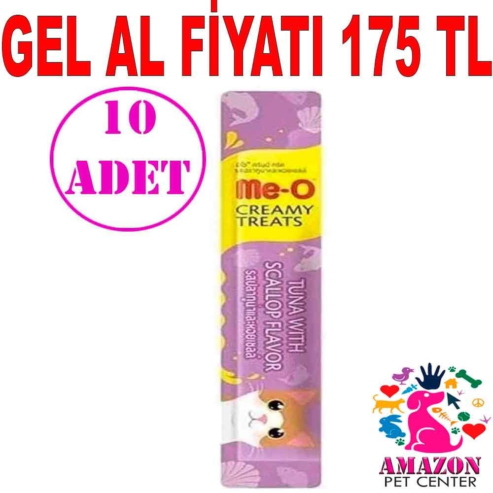 MeO Ton Balıklı ve Deniz Taraklı Kremalı Kedi Ödül Maması Tekli 15 Gr 10 AD 20473006 Amazon Pet Center