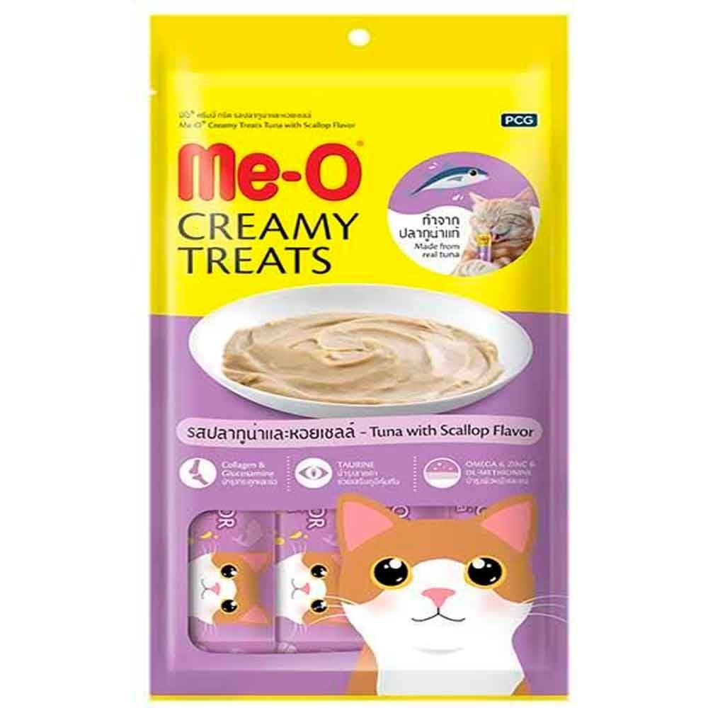 Meo Ton ve Deniz Tarağı Krema Kedi Ödülü Kedi Çorbası 4x15 gr 8850477018624 ME-O Kedi Ödülleri Amazon Pet Center