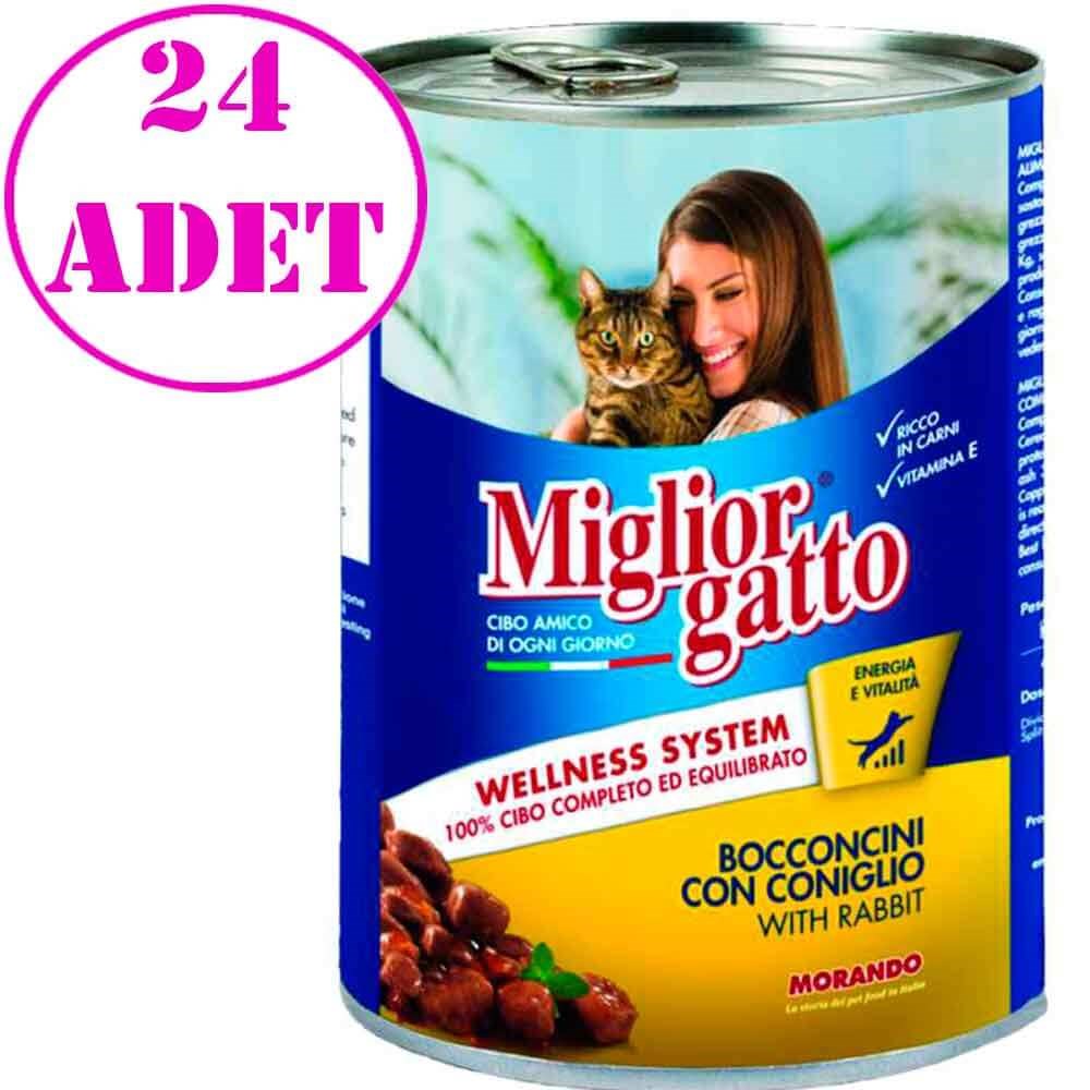 Miglior Gatto Kedi Konservesi Tavşanlı 405gr 24 AD 32122114 Miglior Gatto Yetişkin Kedi Konserve Mamaları Amazon Pet Center