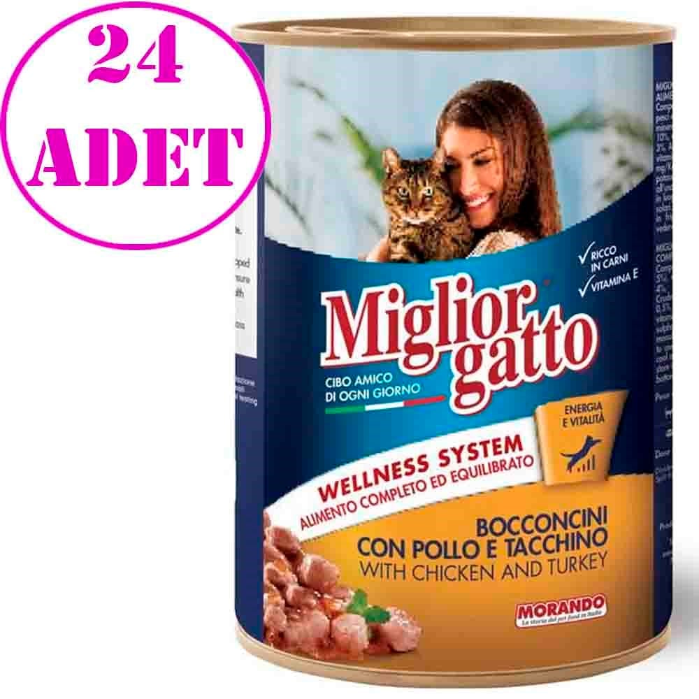 Miglior Gatto Tavuklu Hindili Kedi Konservesi 405 gr 24 Adet 32108811 Amazon Pet Center