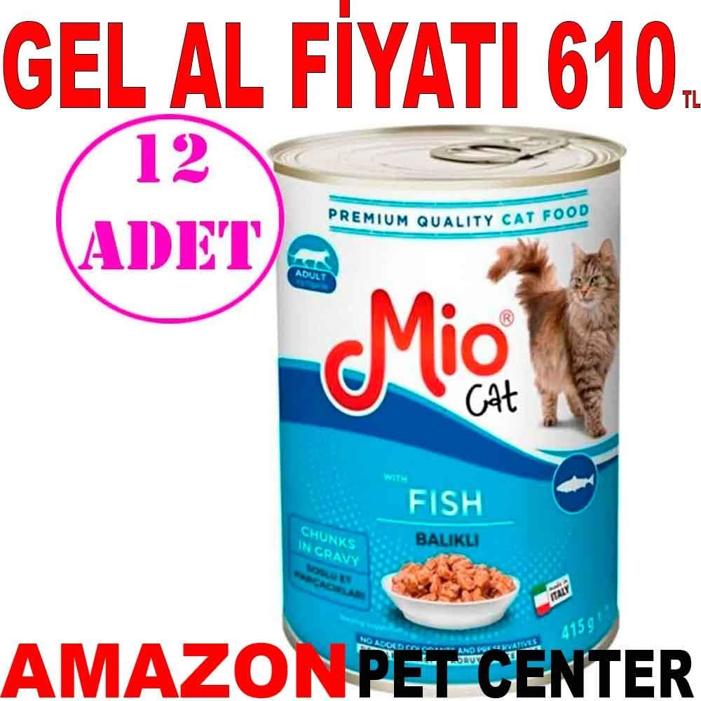 Mio Balıklı Yetişkin Kedi Konservesi 415 Gr 12 AD 18455007 Amazon Pet Center