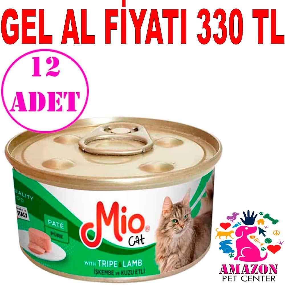Mio İşkembe ve Kuzulu Yetişkin Kedi Konservesi 85 Gr 12 AD 19056005 Amazon Pet Center