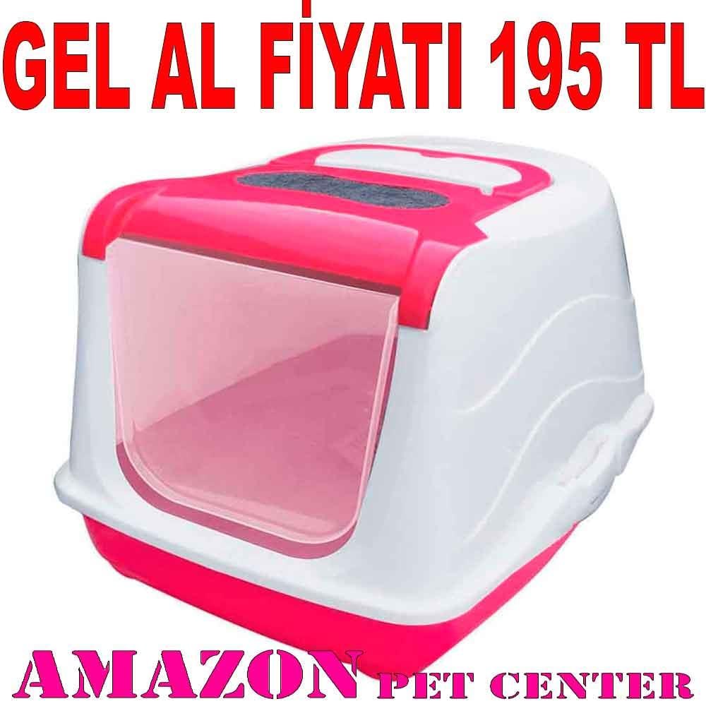 Mio Kapalı Kedi Tuvaleti Pembe 18423006 Amazon Pet Center