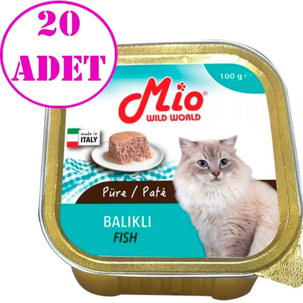 Mio Kedi Konservesi Balık Etli Püre 100 Gr 20 AD 32115529 Amazon Pet Center