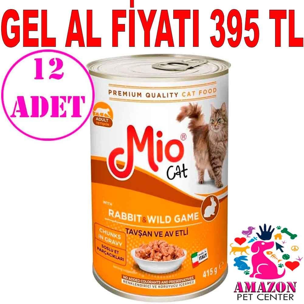 Mio Kedi Konservesi Tavşan ve Av Hayvanlı 415 GR 12 AD 18468007 Amazon Pet Center