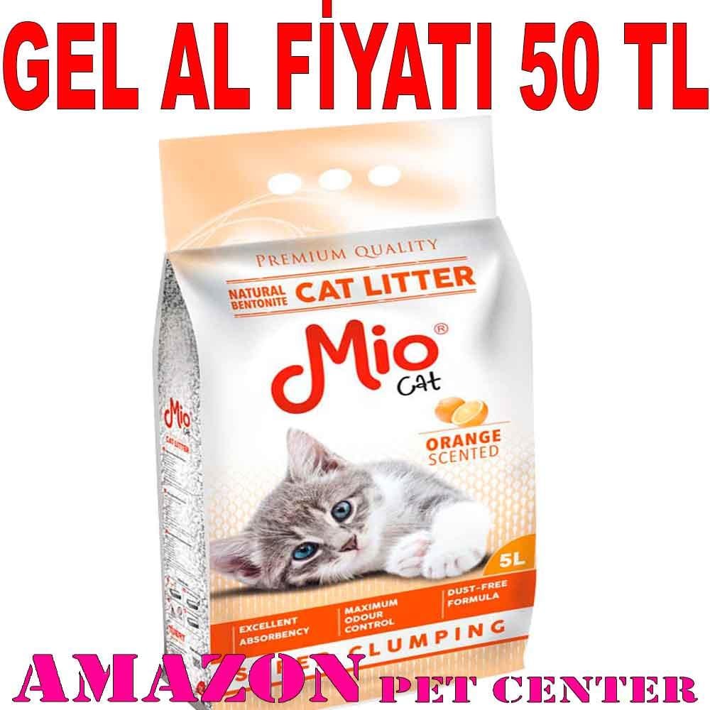 Mio Kedi Kumu Portakal Kokulu Topaklaşan İnce 5 Lt 19377001 Amazon Pet Center