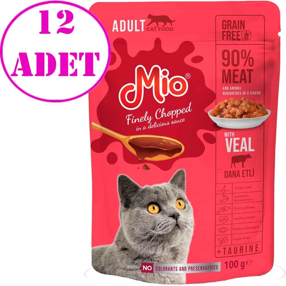 Mio Kedi Yaş Mama Dana Etli 100 Gr 12 AD 18873009 Amazon Pet Center