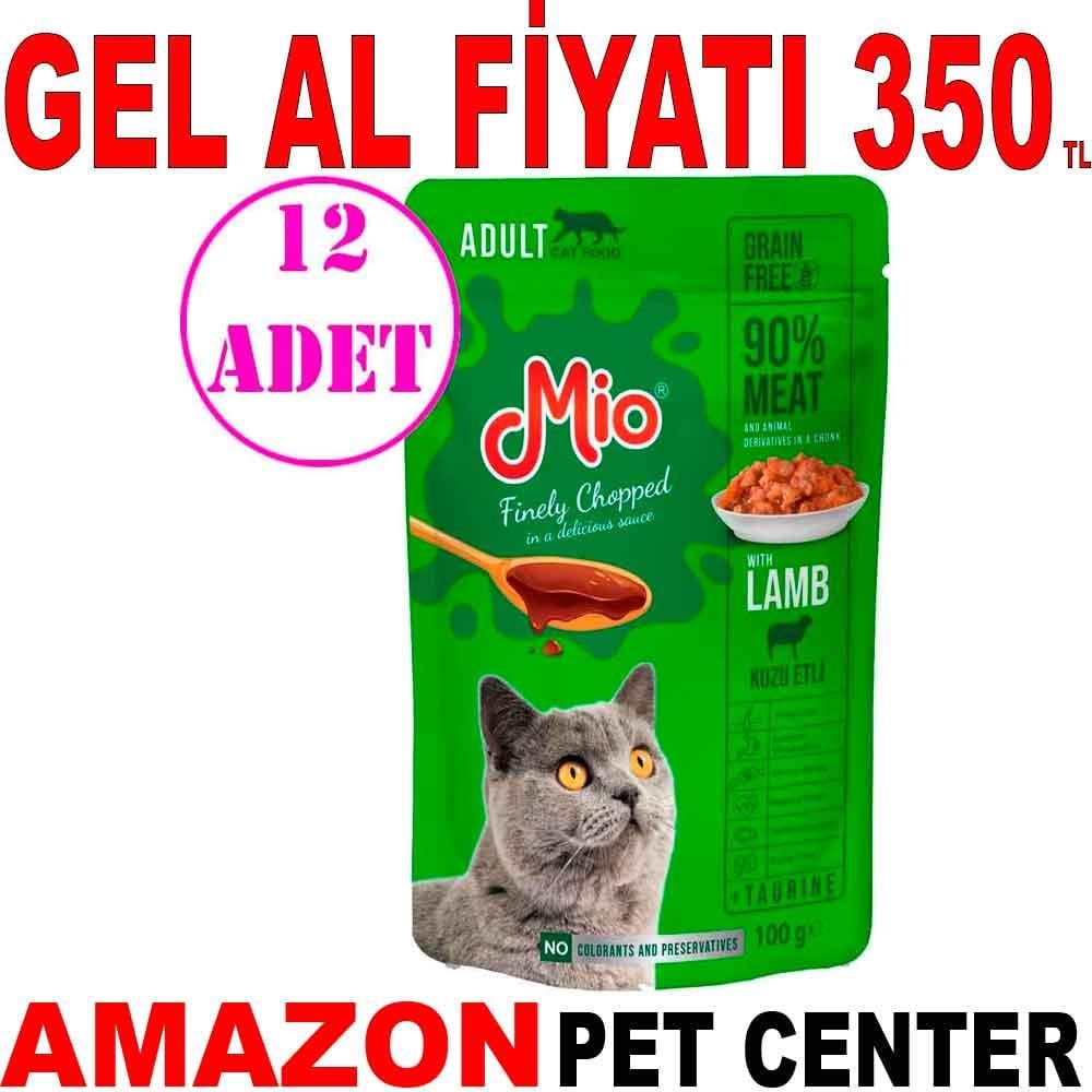 Mio Kedi Yaş Mama Kuzu Etli 100 Gr 12 AD 18872002 Amazon Pet Center