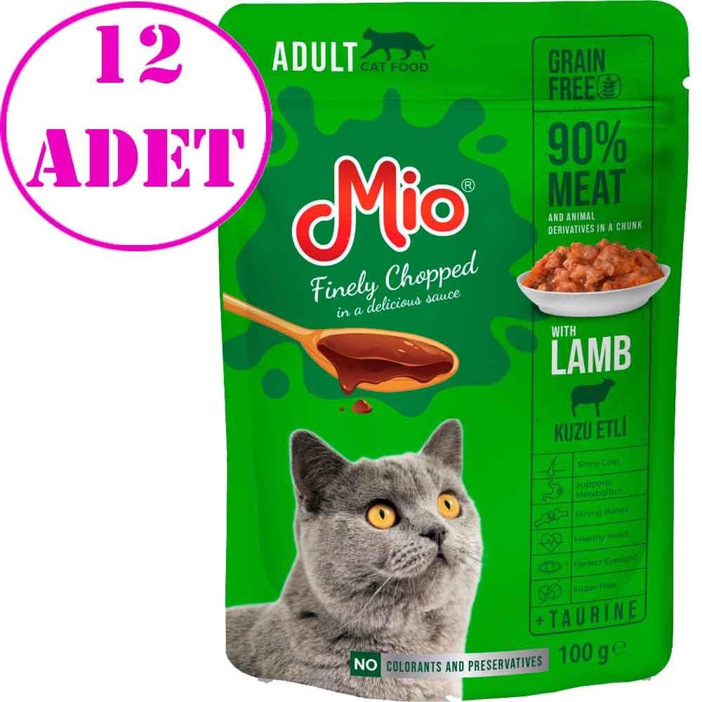 Mio Kedi Yaş Mama Kuzu Etli 100 Gr 12 AD 18871005 Amazon Pet Center