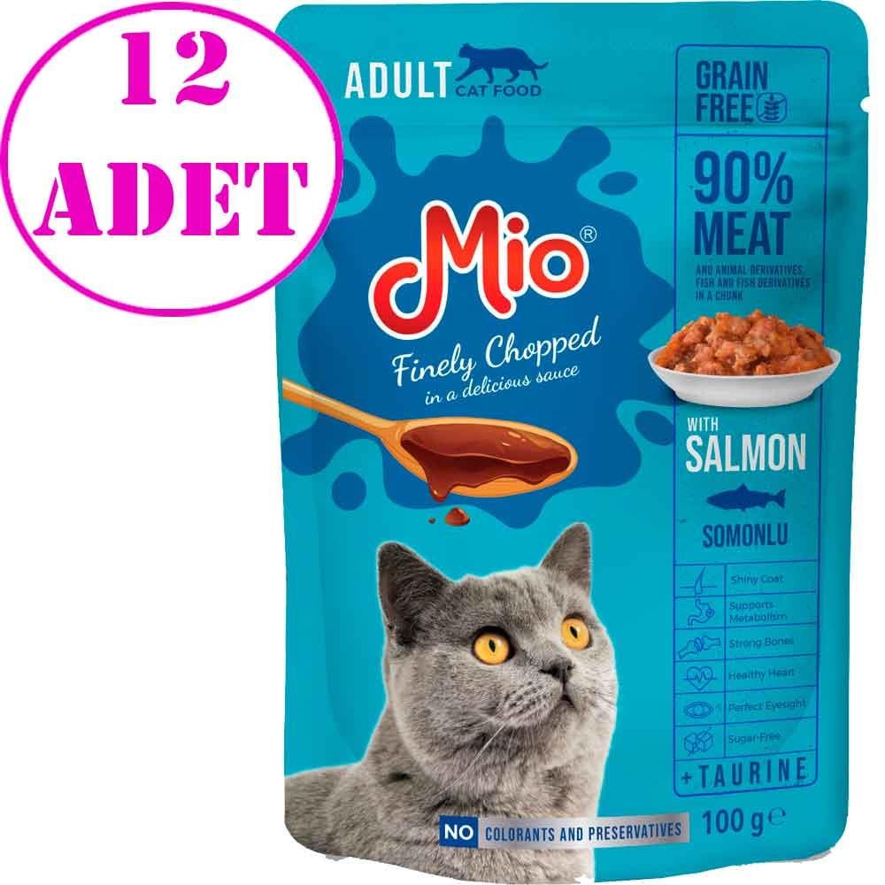 Mio Kedi Yaş Mama Somonlu 100 Gr 12 AD 18869002 Amazon Pet Center