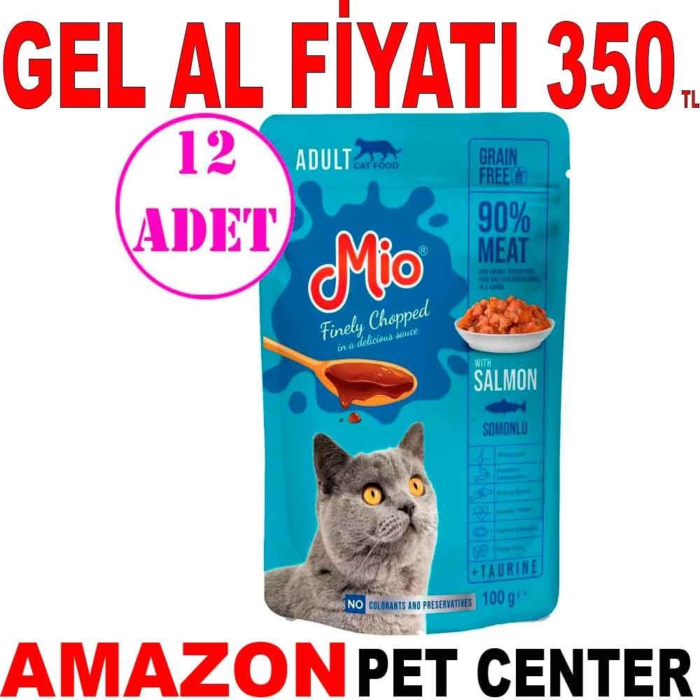 Mio Kedi Yaş Mama Somonlu 100 Gr 12 AD 18870008 Amazon Pet Center