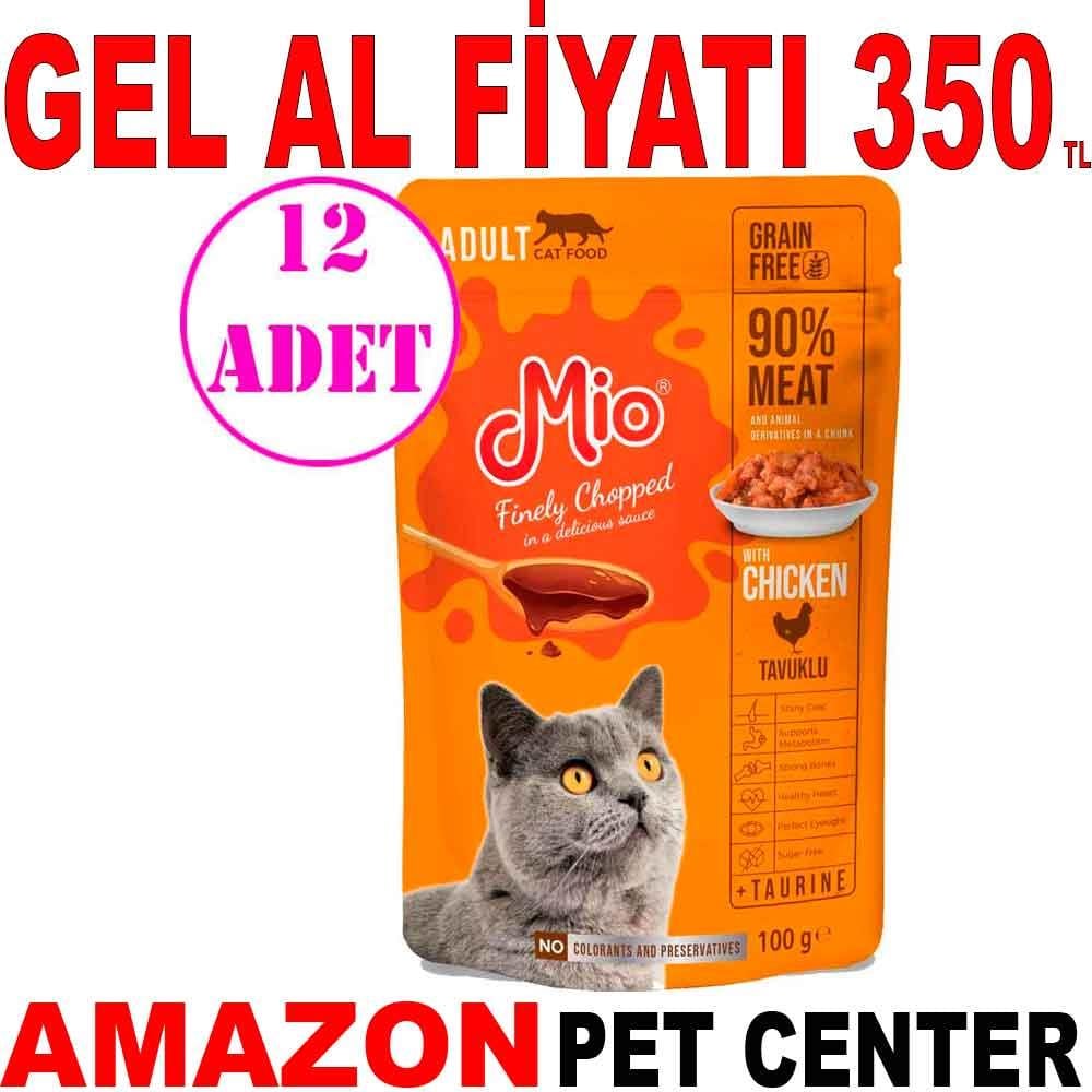 Mio Kedi Yaş Mama Tavuk Etli 100 Gr 12 AD 18878004 Amazon Pet Center