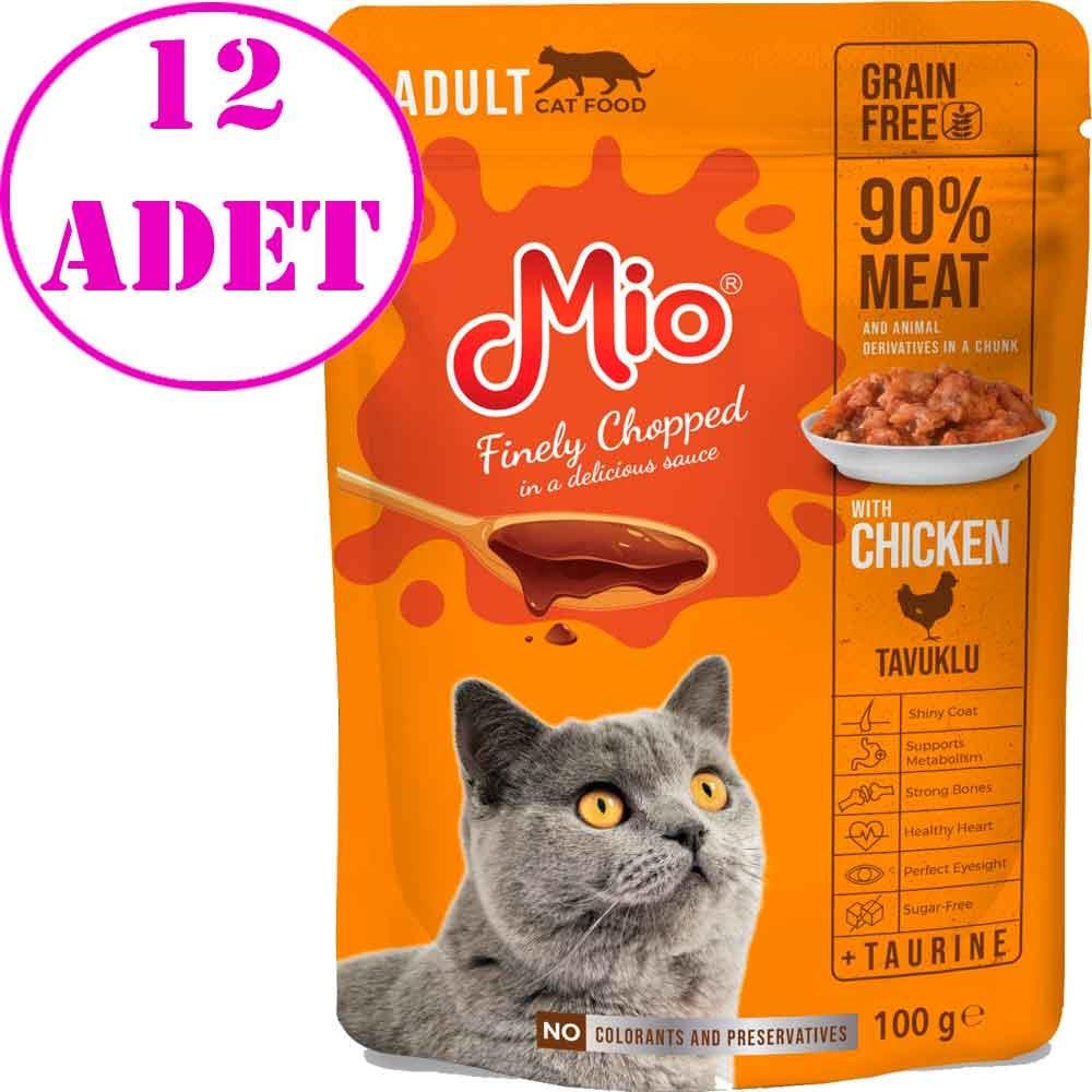 Mio Kedi Yaş Mama Tavuk Etli 100 Gr 12 AD 18877007 Amazon Pet Center