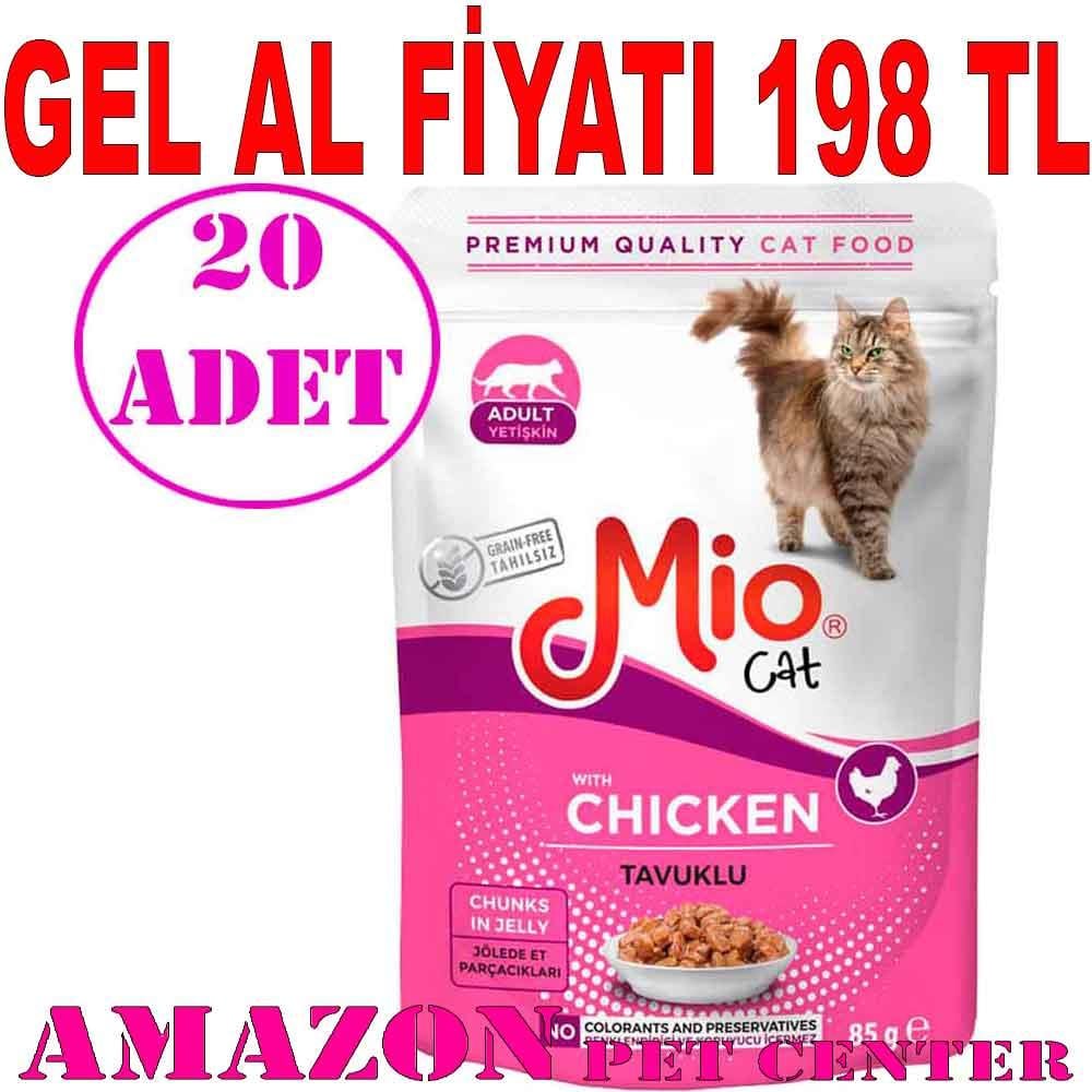 Mio Kedi Yaş Mama Tavuklu Jöleli 85 Gr 20 AD 32137231 Amazon Pet Center