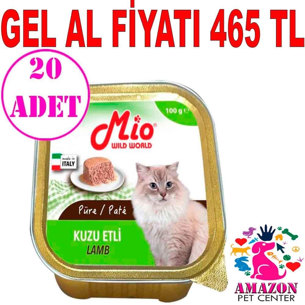 Mio Kuzu Etli Kedi Konservesi Püre 100 gr 20 AD 18014006 Amazon Pet Center