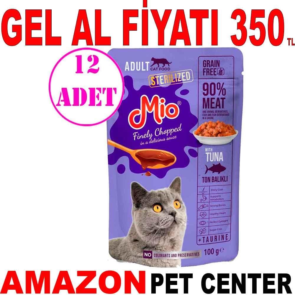 Mio Sterilised Kedi Yaş Mama Tuna Etli 100 Gr 12 AD 18876000 Amazon Pet Center