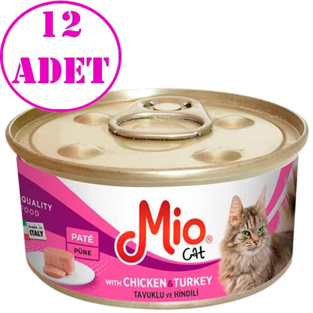 Mio Tavuklu ve Hindili Yetişkin Kedi Konservesi 85 Gr 12 AD 32113143 Amazon Pet Center