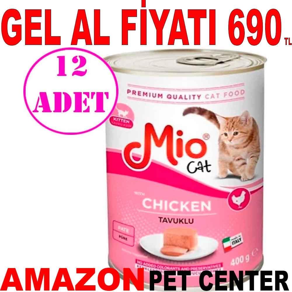 Mio Yavru Kedi Konservesi Tavuklu Püre Ezme 400 Gr 12 AD 18458008 Amazon Pet Center