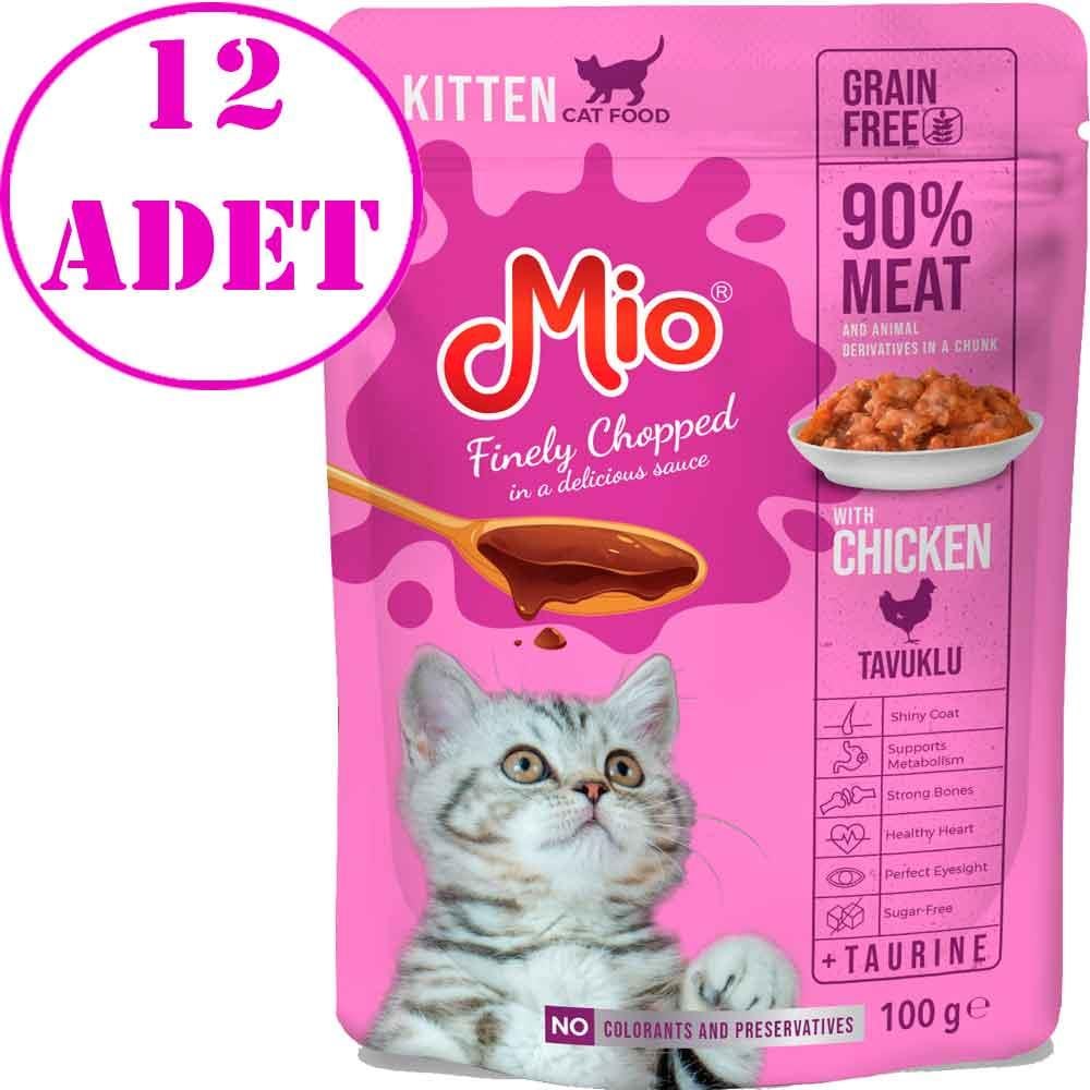 Mio Yavru Kedi Yaş Mama Tavuk Etli 100 Gr 12 AD 18879001 Amazon Pet Center
