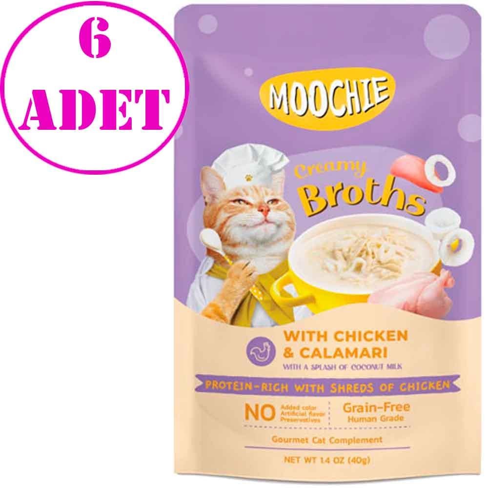 Moochie Kedi Çorbası Parça Kalamarlı Tavuklu Tahılsız 40 Gr 6 AD 32135244 Amazon Pet Center