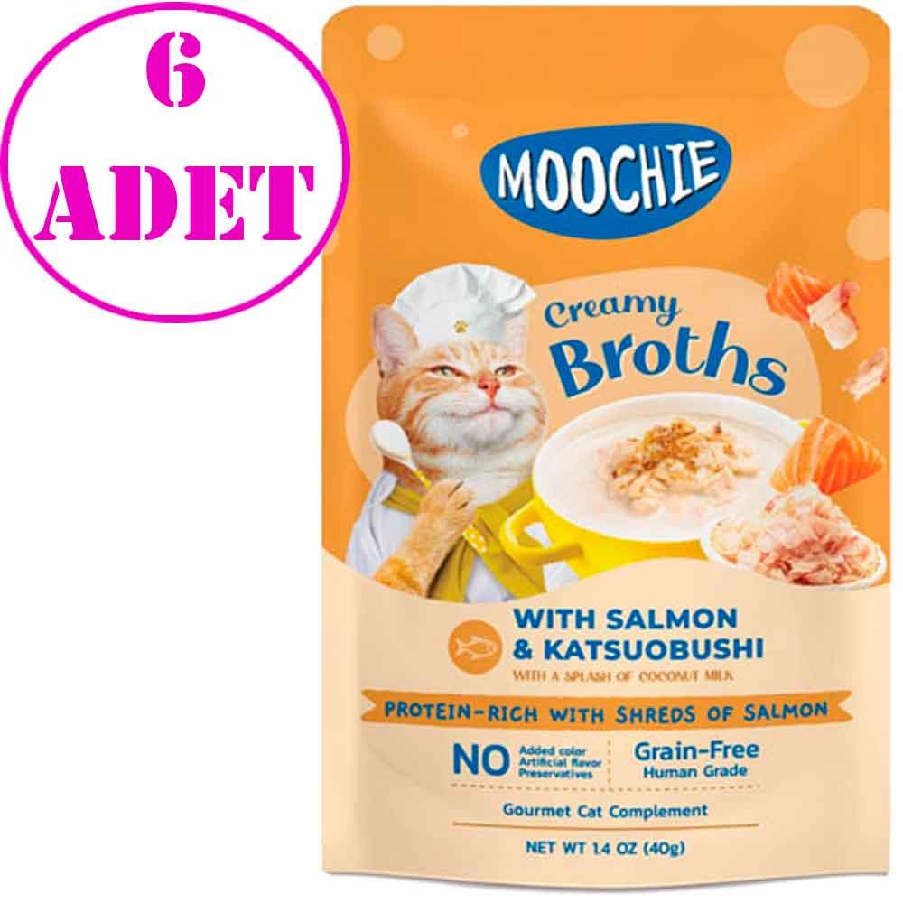 Moochie Kedi Çorbası Parça Salmon Katsuobushi Tahılsız 40 Gr 6 AD 32135220 Amazon Pet Center