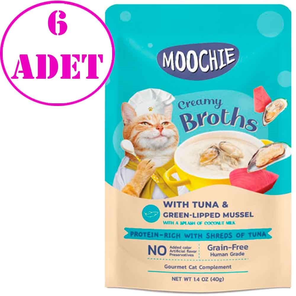 Moochie Kedi Çorbası Parça Ton Balığı Midye Tahılsız 40 Gr 6 AD 32135305 Amazon Pet Center
