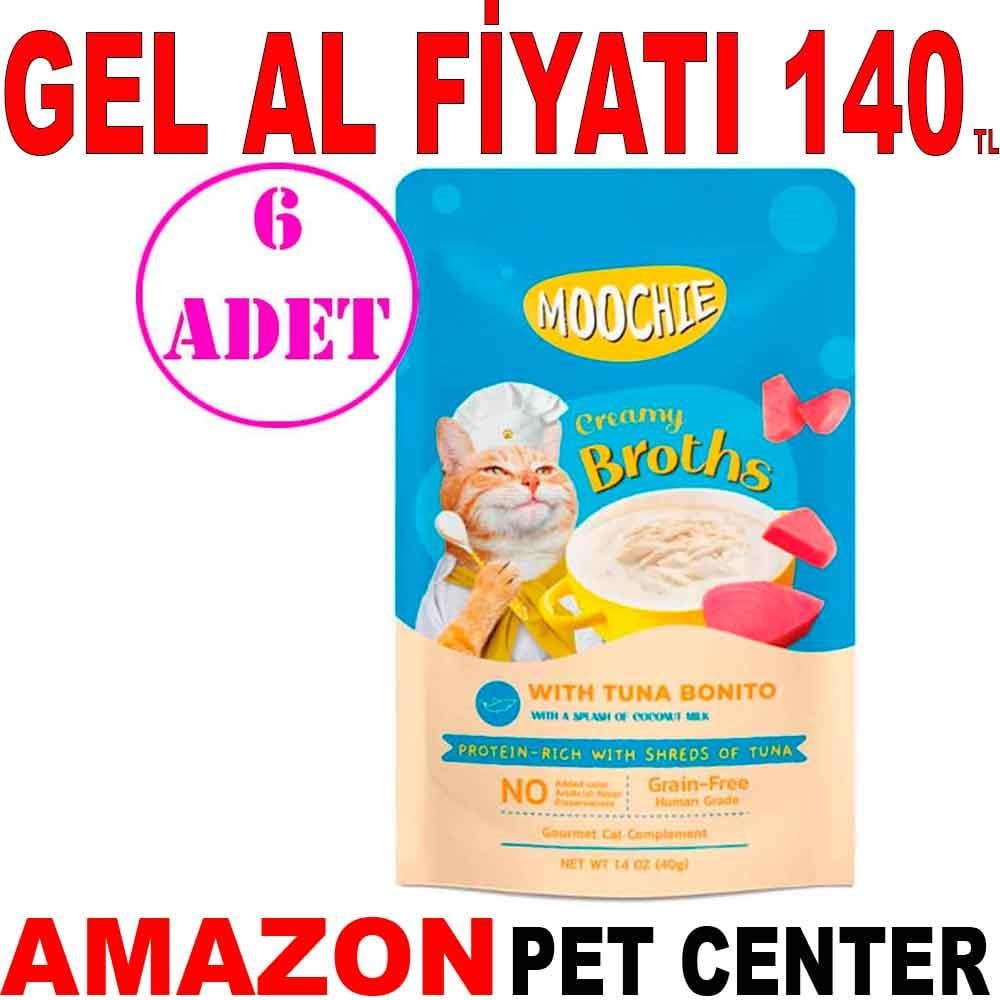 Moochie Kedi Çorbası Parça Ton Balığı Torik Tahılsız 40 Gr 6 AD 19927008 Amazon Pet Center