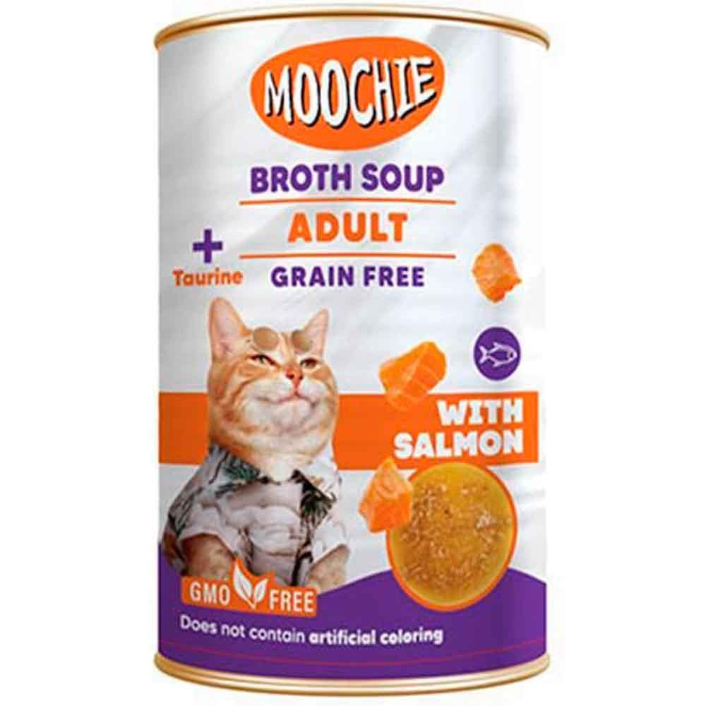 Moochie Somonlu Tahılsız Yetişkin Kedi Çorbası 135 ml 8859710205692 Amazon Pet Center
