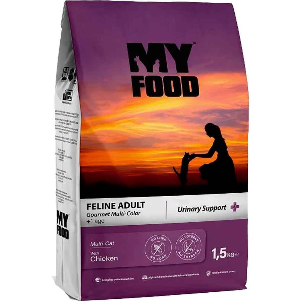 My Food Gurme Tavuklu Multi-Color Kedi Maması Urinary Support 1,5 Kg 8681692800875 MY FOOD Yetişkin Kedi Mamaları Amazon Pet Center