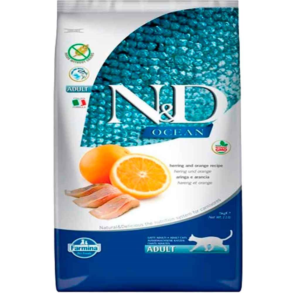 ND Balıklı Portakallı Tahılsız Yetişkin Kedi Maması 5 Kg 8010276036711 N&D Tahılsız Kedi Mamaları Amazon Pet Center