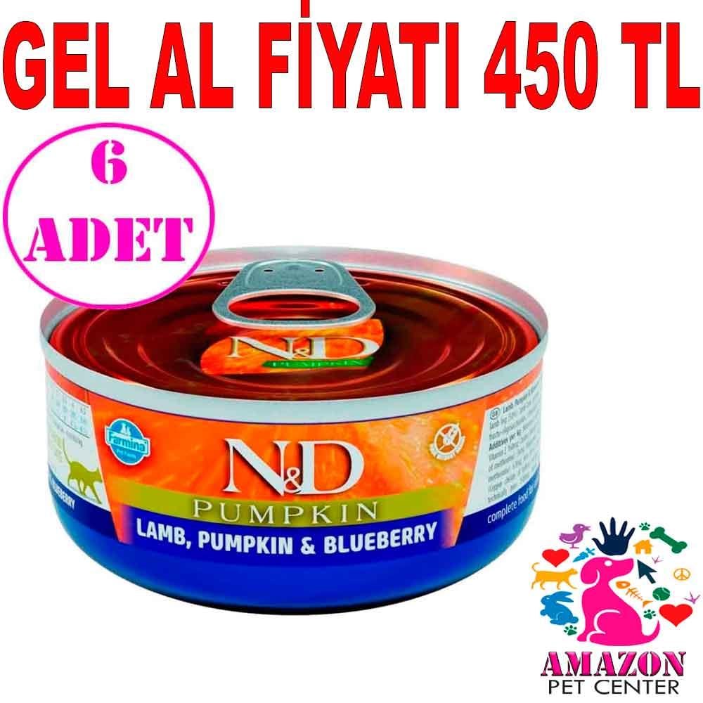 ND Balkabaklı Tahılsız Kuzulu Yaban Mersinli Kedi Konservesi 70 Gr 6 AD 18762006 Amazon Pet Center