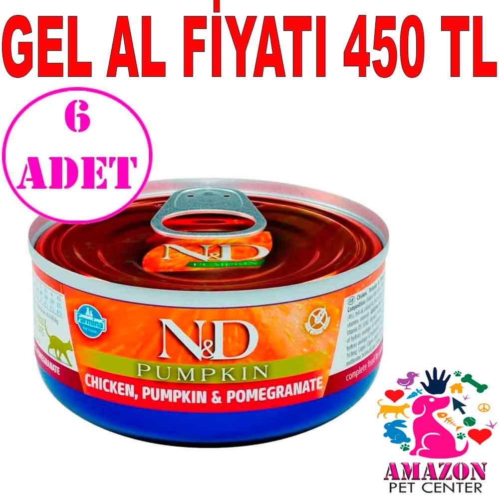 ND Balkabaklı Tahılsız Tavuklu Narlı Kedi Konservesi 70 Gr 6 AD 19219004 Amazon Pet Center