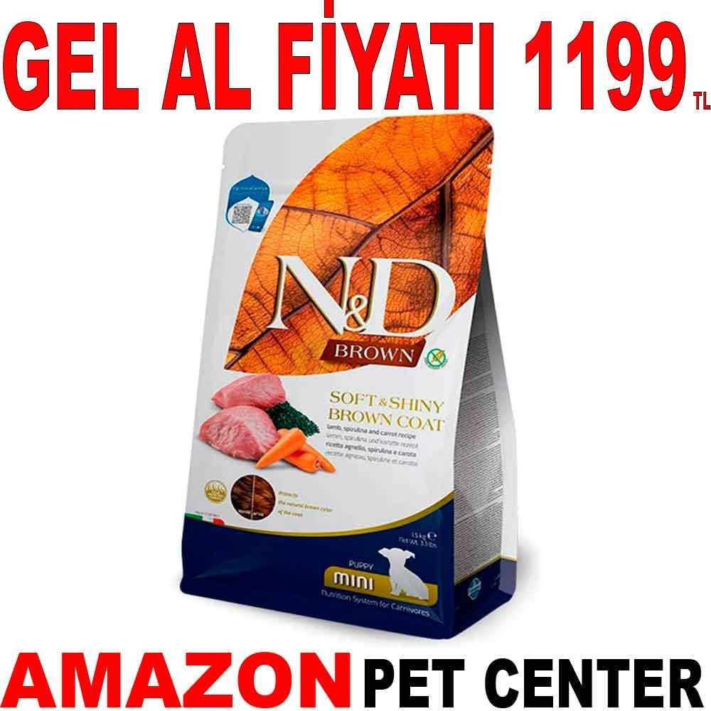 ND Brown Kuzulu Yavru Köpek Maması Spirulinalı Mini Tane 1,5 Kg 21770005 Amazon Pet Center