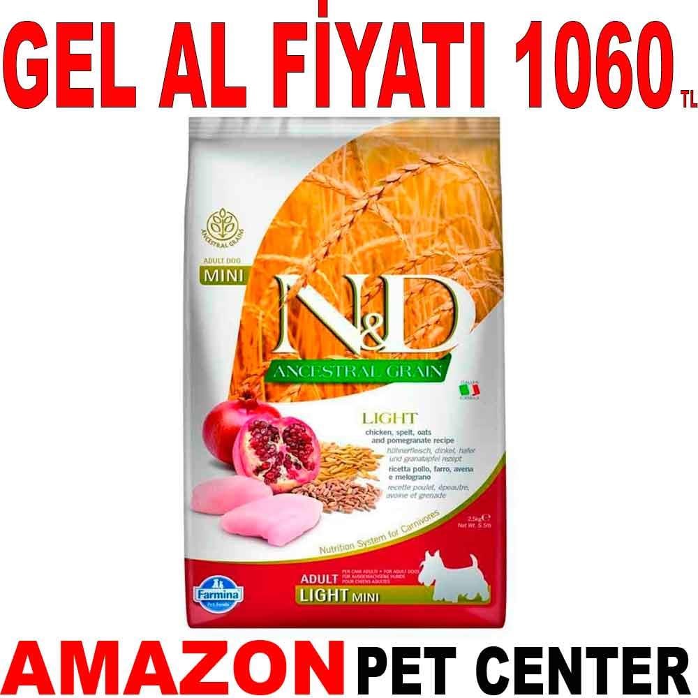 ND Düşük Tahıllı Light Mini Tavuklu Narlı Köpek Maması 2,5 Kg 18756005 Amazon Pet Center