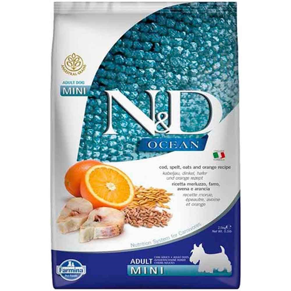 ND Düşük Tahıllı Morina Balıklı Portakallı Küçük Irk Yetişkin Köpek Maması 2,5 Kg 8010276036599 N&D Tahılsız Köpek Mamaları Amazon Pet Center