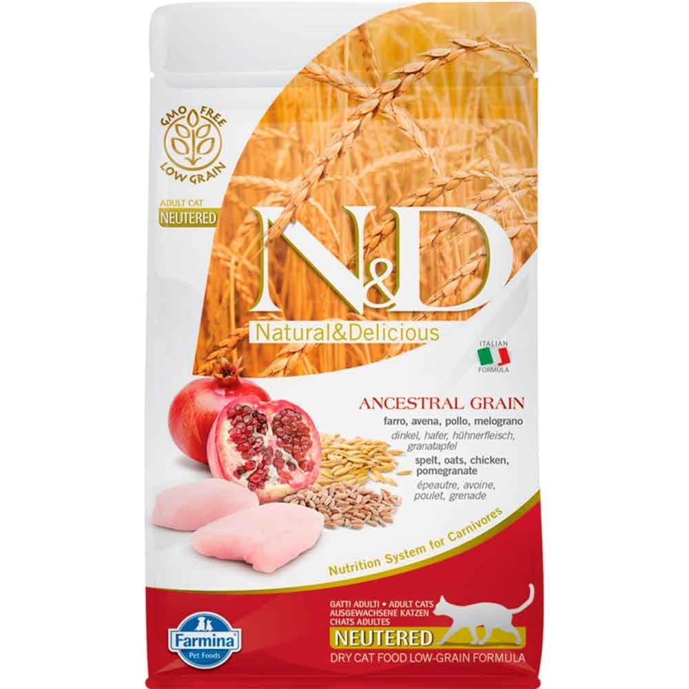 ND Düşük Tahıllı Tavuk ve Narlı Kısırlaştırılmış Kedi Maması 1,5 kg 8010276030481 Amazon Pet Center