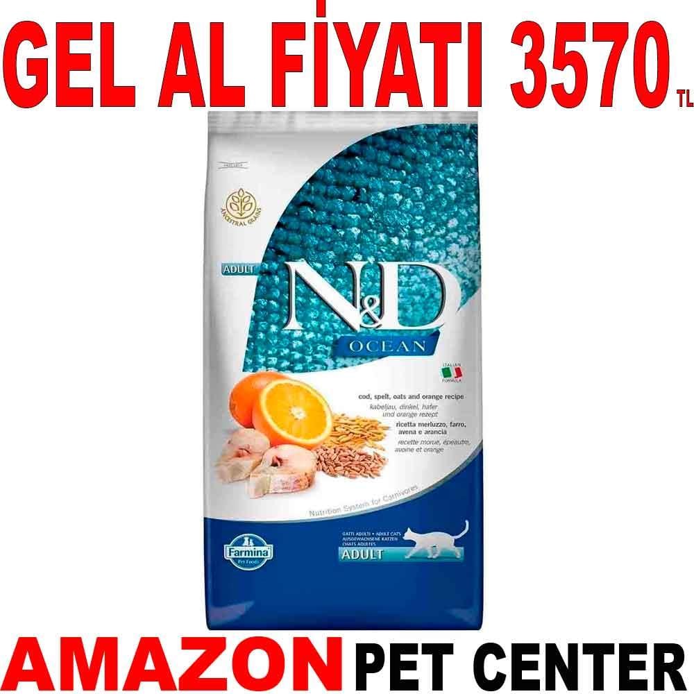 N&D Kedi Maması Düşük Tahıllı Balıklı Portakallı 10 Kg 18773002 Amazon Pet Center