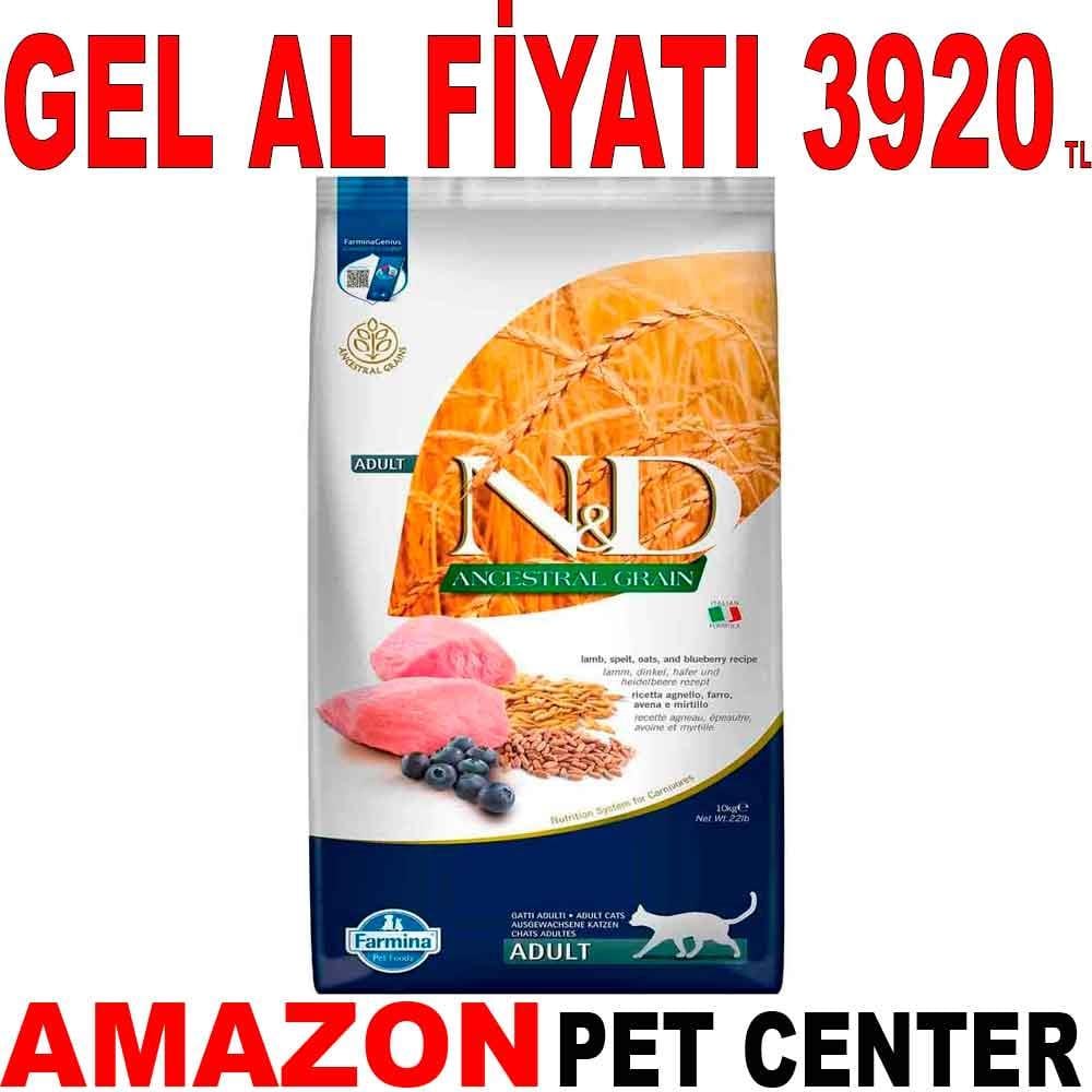 ND Kedi Maması Düşük Tahıllı Kuzu Etli ve Yaban Mersinli 10 Kg 18752007 Amazon Pet Center