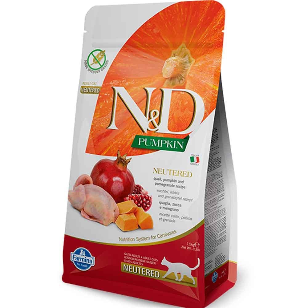 N&D Kısır Kedi Maması Balkabaklı Bıldırcınlı Narlı 300 GR 8010276035370 Amazon Pet Center
