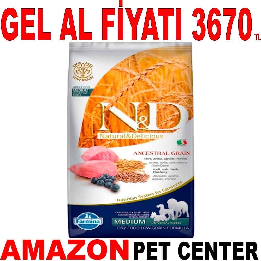 ND Köpek Maması Düşük Tahıllı Kuzu Etli Yaban Mersinli 12 Kg 18753004 Amazon Pet Center