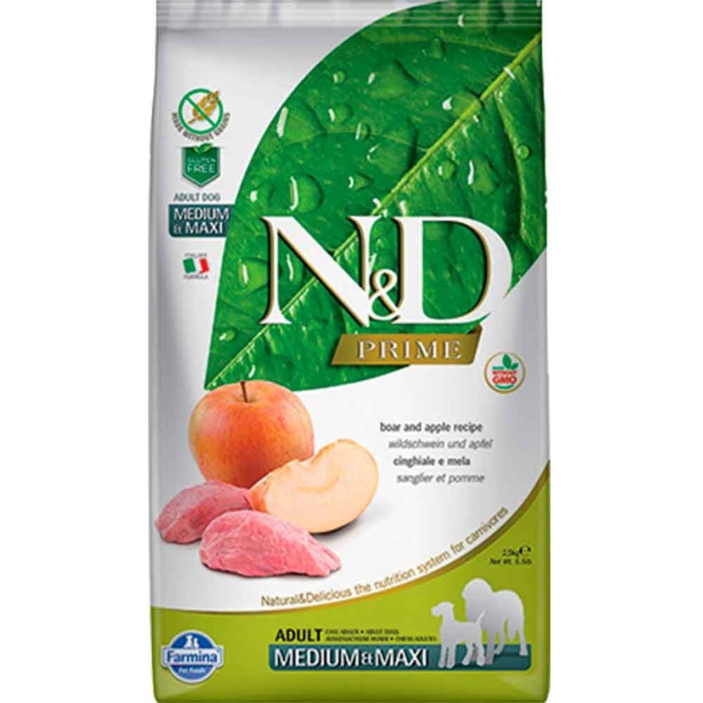 N&D Köpek Maması Yaban Domuzu Elmalı Tahılsız Med. Maxi 2,5 kg 8010276036087 Amazon Pet Center