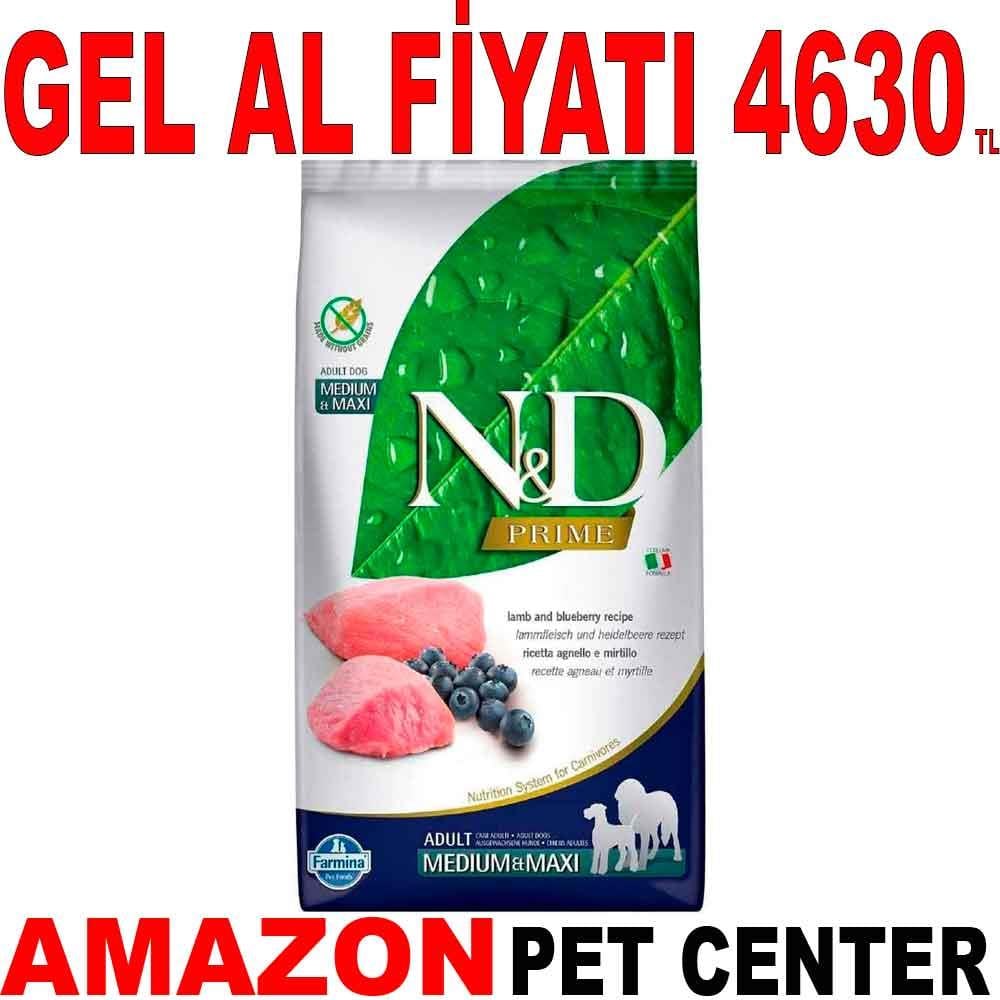ND Kuzu Etli Yaban Mersinli Tahılsız Medium Maxi Köpek Maması 12 Kg 18653007 Amazon Pet Center