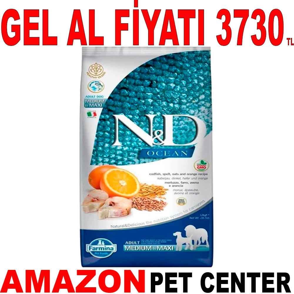 ND Natural Delicious Düşük Tahıllı Morina Balıklı Portakallı Yetişkin Köpek Maması 12 kg 18648003 Amazon Pet Center