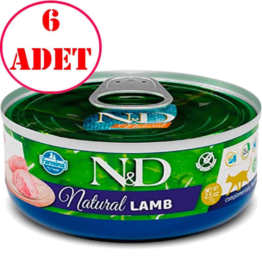 ND Natural Kuzu Etli Kedi Konservesi 70 Gr 6 AD 22143006 Amazon Pet Center