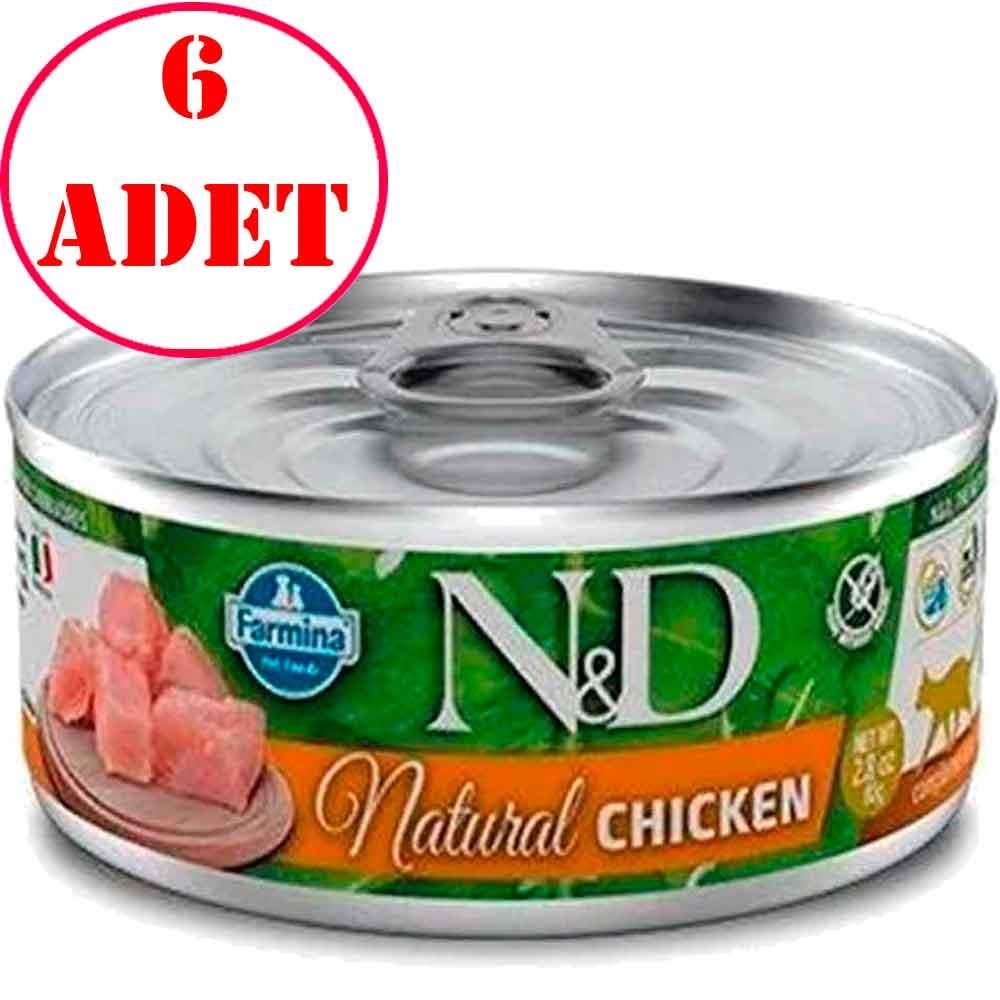 ND Natural Tavuklu Kedi Konservesi 70 Gr 6 AD 22141002 Amazon Pet Center